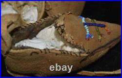 Rare 6 Pair of Native American Beadwork Doll Moccasins 1920's-1930's California