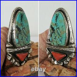 Rare 70's Bisbee Bob Pendant Turquoise Mountain Turquoise & Spiny Oster