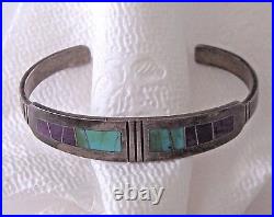 Rare Aaron TOADLENA Sugilite Turquoise INLAY Sterling Silver bracelet Navajo