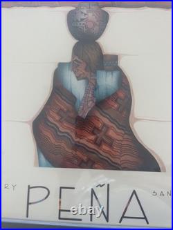 Rare Amado Maurilio Pena Exhibition Poster Native American Signed 20th c. 30x24