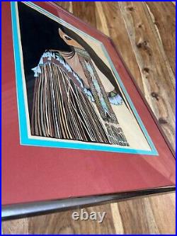 Rare Amado Pena Native American Art Print 1977 Framed 20 x 16