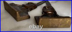Rare Antique 1920s George J. Faneuf Solid Bronze Native American Chief Bookends