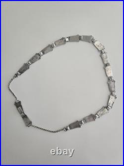 Rare Antique 1930s Native American Sterling Totem Pole Whirling Log Necklace