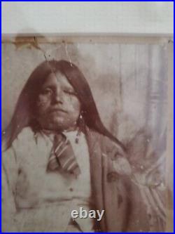 Rare Antique 19th C. Native American Indian CDV Photo Wife of the Apache Kid