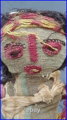 Rare Antique Chancay Burial Peruvian Inca Native American Doll baby Handmade