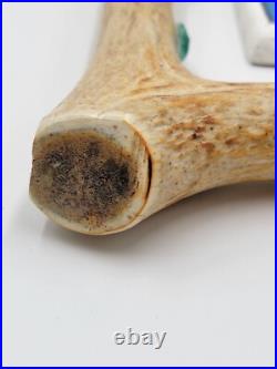 Rare Antique Native American Navajo Ceremonial Pipe W Real Turquoise On Stand