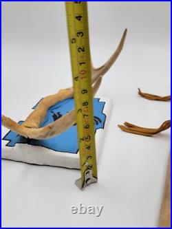 Rare Antique Native American Navajo Ceremonial Pipe W Real Turquoise On Stand