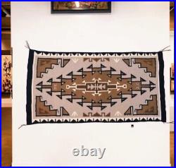 Rare Antique Navajo Handwoven Native American Diné Rug Wool Blanket Carpet