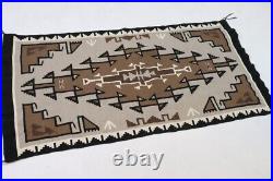 Rare Antique Navajo Handwoven Native American Diné Rug Wool Blanket Carpet