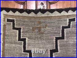 Rare Antique Navajo Native American Small Blanket Rug 1860s Whirling Log