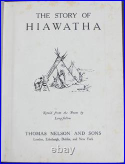 Rare Antique Old Book Story Hiawatha 1912 Native American Indian Magic Myth