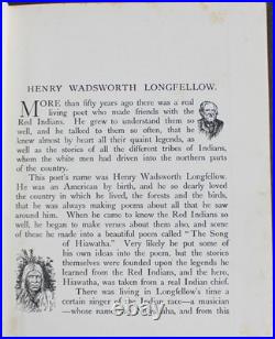 Rare Antique Old Book Story Hiawatha 1912 Native American Indian Magic Myth