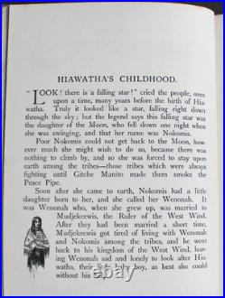 Rare Antique Old Book Story Hiawatha 1912 Native American Indian Magic Myth