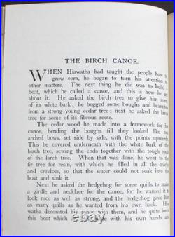 Rare Antique Old Book Story Hiawatha 1912 Native American Indian Magic Myth