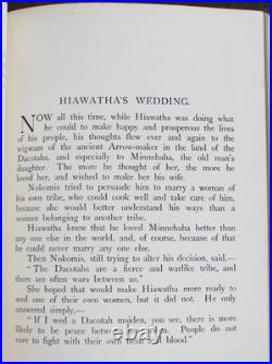Rare Antique Old Book Story Hiawatha 1912 Native American Indian Magic Myth