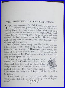 Rare Antique Old Book Story Hiawatha 1912 Native American Indian Magic Myth