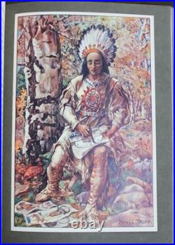 Rare Antique Old Book Story Hiawatha 1912 Native American Indian Magic Myth