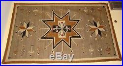 Rare Antique Pictorial Navajo Rug Natural Native American Blanket 75X47