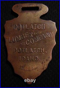 Rare Antique Potlatch Lumber Advertising Watch Fob Native American Indian Idaho