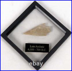 Rare Arrowhead Native American Indian Late Archaic 4,000-700 BC Framed Artifact