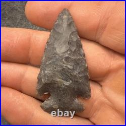 Rare Authentic Dovetail Native American Arrowhead Charcoal Grey 2 Inches