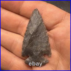 Rare Authentic Dovetail Native American Arrowhead Charcoal Grey 2 Inches