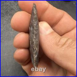 Rare Authentic Dovetail Native American Arrowhead Charcoal Grey 2 Inches
