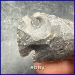 Rare Authentic Dovetail Native American Arrowhead Charcoal Grey 2 Inches