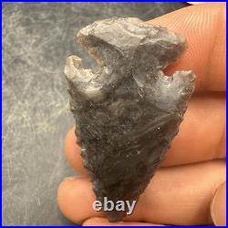 Rare Authentic Dovetail Native American Arrowhead Charcoal Grey 2 Inches