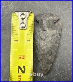 Rare Authentic Dovetail Native American Arrowhead Charcoal Grey 2 Inches