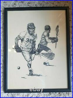 Rare, Authentic, Vintage Native American OREN LYONS Lacrosse Prints (1960's)