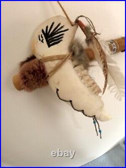 Rare Awesome Vintage Native American Bison Jawbone Tomahawk Skull Cracker