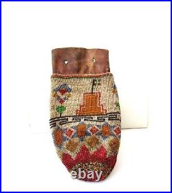 Rare Beaded Pouch Native American Circa 1898, Thousand + Seed Beads