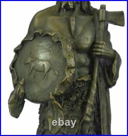 Rare Bronze Sculpture Extra Large B. Wood Native American Indian Figurine Decor