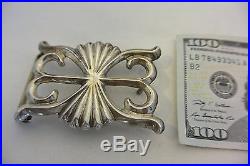 Rare! CLARENCE LEE signed BELT BUCKLE Navajo Indian TUFA CAST Sterling Silver