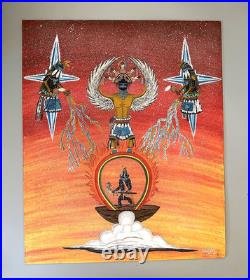 Rare Calvert Lamy Zuni Painting 20 x 24 Kachina's