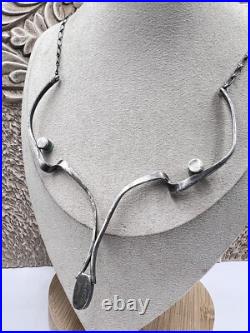 Rare Carlton Jamon Signed Unique Sterling Silver Zuni Necklace Native 16