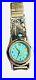Rare-Carol-Felley-Sterling-Silver-Eagle-Turquoise-Face-Working-Watch-Tips-NICE-01-khei