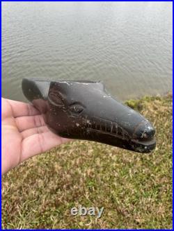 Rare Carved Native American Animal Effigy Pipe