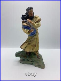 Rare Ceramic Native American Women Protecting Baby Beautiful Hand Painted