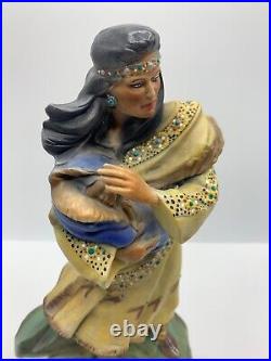 Rare Ceramic Native American Women Protecting Baby Beautiful Hand Painted