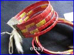 Rare Ceremonial Quilled Leg Bands Native American Ankle Bracelets Sd-042307604