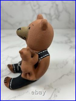 Rare Cochiti BEAR & CUB In Overalls Storyteller Pottery DOROTHY HERRERA Vintage