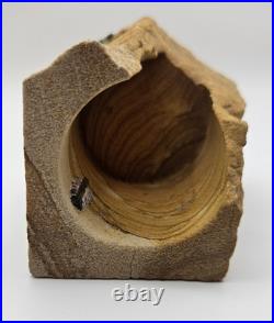 Rare Collectable Signed Tvlako Native American Style Sandstone Candle Holder