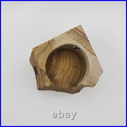 Rare Collectable Signed Tvlako Native American Style Sandstone Candle Holder