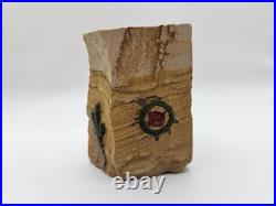 Rare Collectable Signed Tvlako Native American Style Sandstone Candle Holder