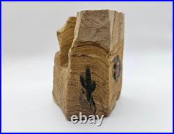 Rare Collectable Signed Tvlako Native American Style Sandstone Candle Holder