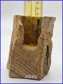 Rare Collectable Signed Tvlako Native American Style Sandstone Candle Holder