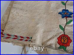Rare Crow Leggins Brain Tan Leather and Seed Beads