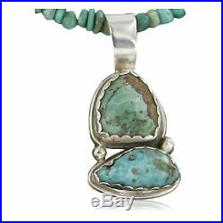 Rare Deliciae $460Tag Silver Navajo KINGMAN Turquoise Native American Necklace